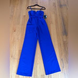 Aidan Mattox brand new royal blue jumpsuit with tags